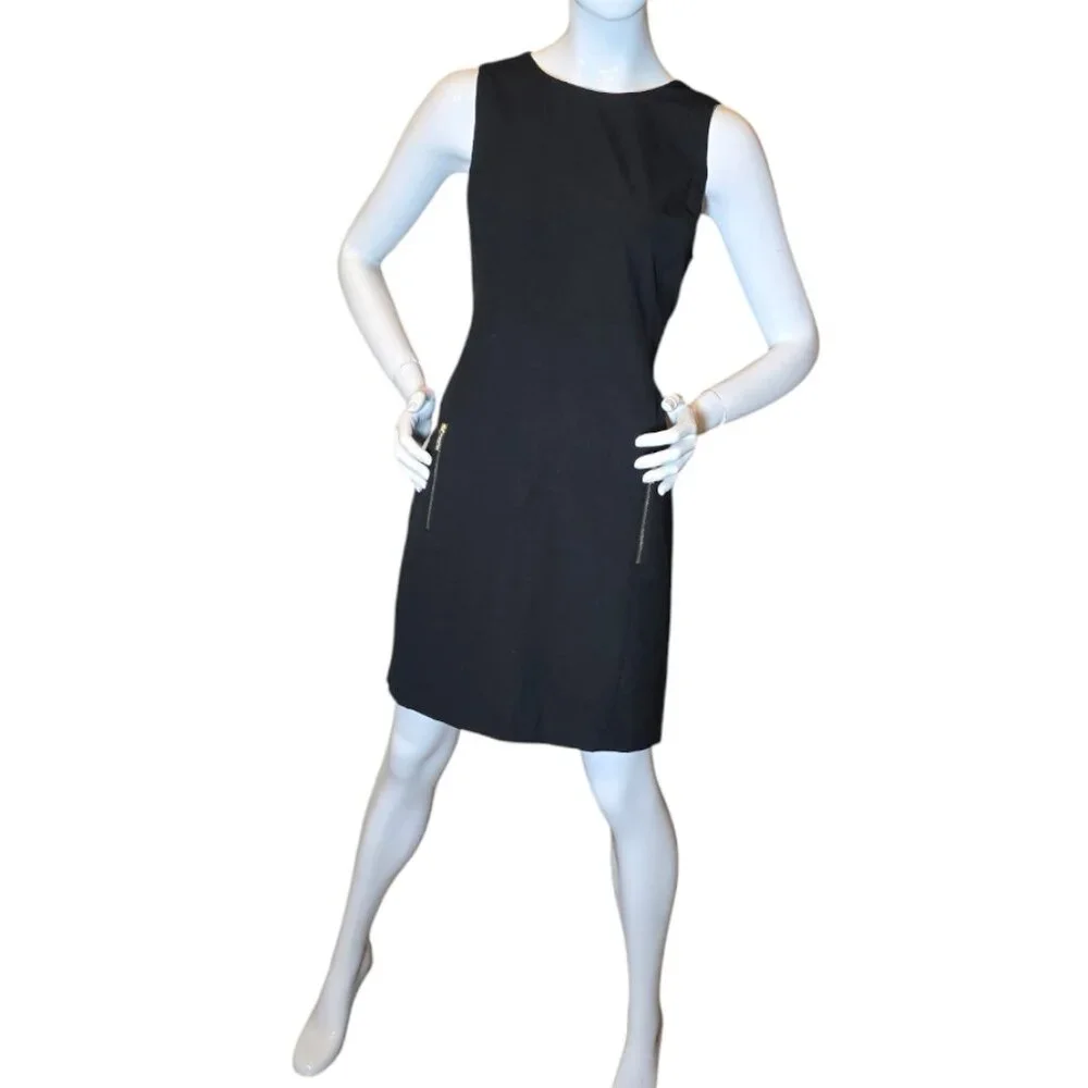 MICHAEL KORS Black Sheath Sleeveless Mini Dress sz 10